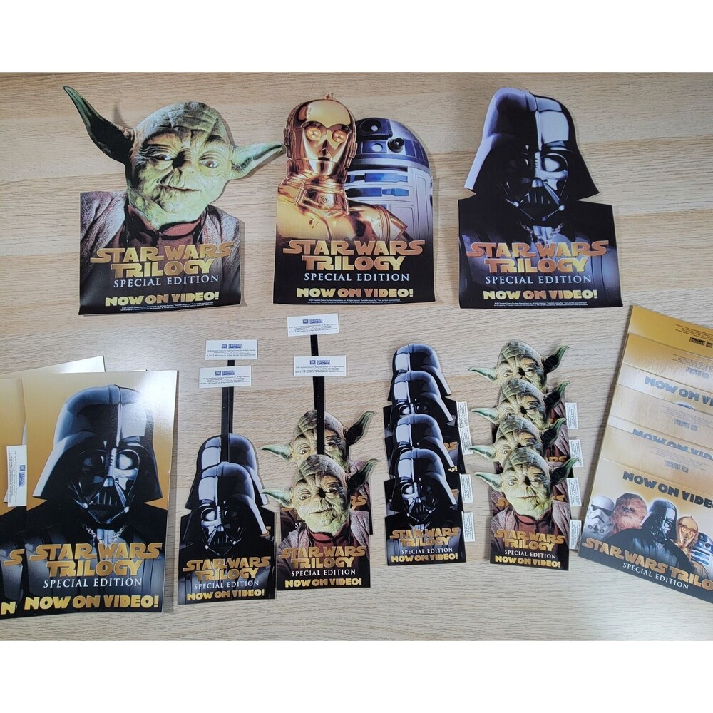 Vtg 90s Star Wars Trilogy Special Edition Movie Promo Video Store Topper Display